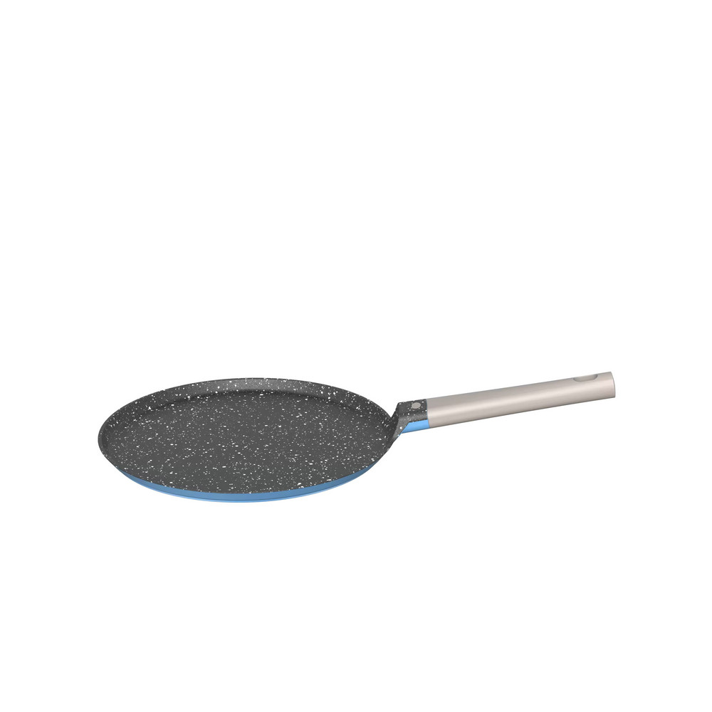 Leerpan Nature Serie 28 cm revêtement en marbre antiadhésif en fonte d'aluminium poêle à pizza poêle à crêpes avec poignée en bakélite qui reste froide