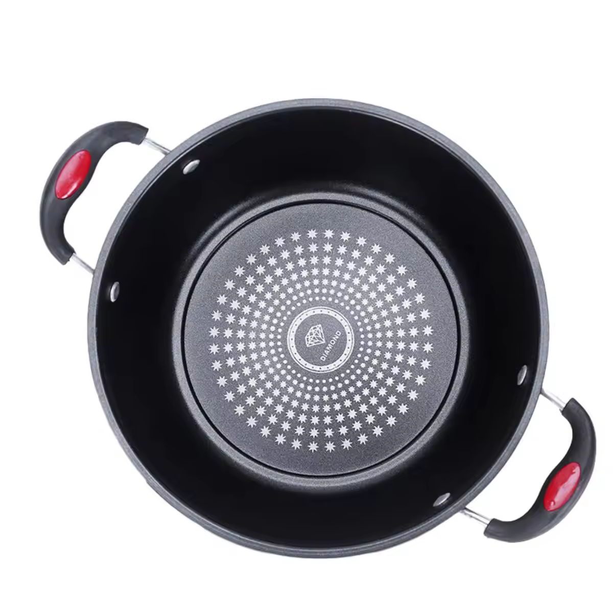 Casserole en aluminium moulé sous pression personnalisée avec revêtement en céramique, marmite durable avec couvercle