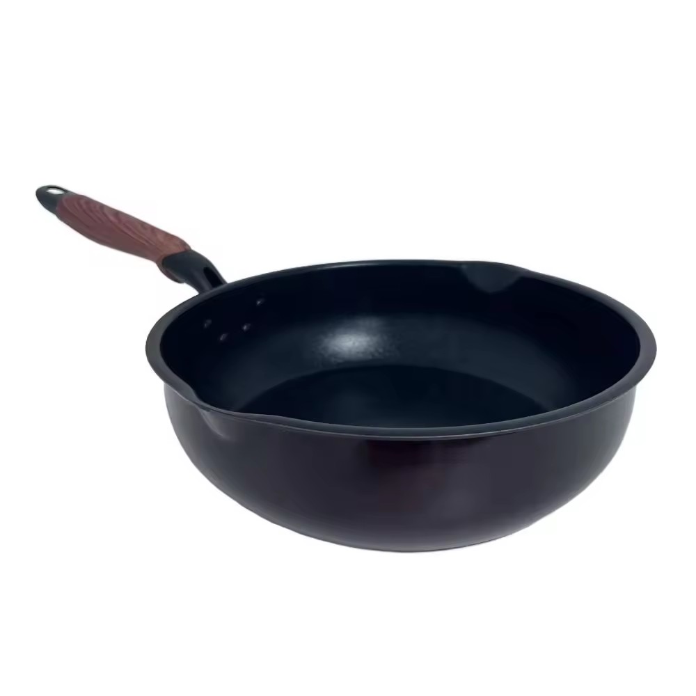 Cuisine de restaurant en plein air 20/24/28 cm poêles à frire rondes en aluminium