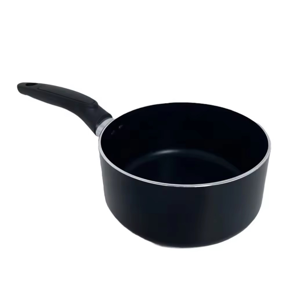 Pot à lait de cuisson à revêtement antiadhésif écologique de 18cm, casserole facile à nettoyer avec poignée en bakélite