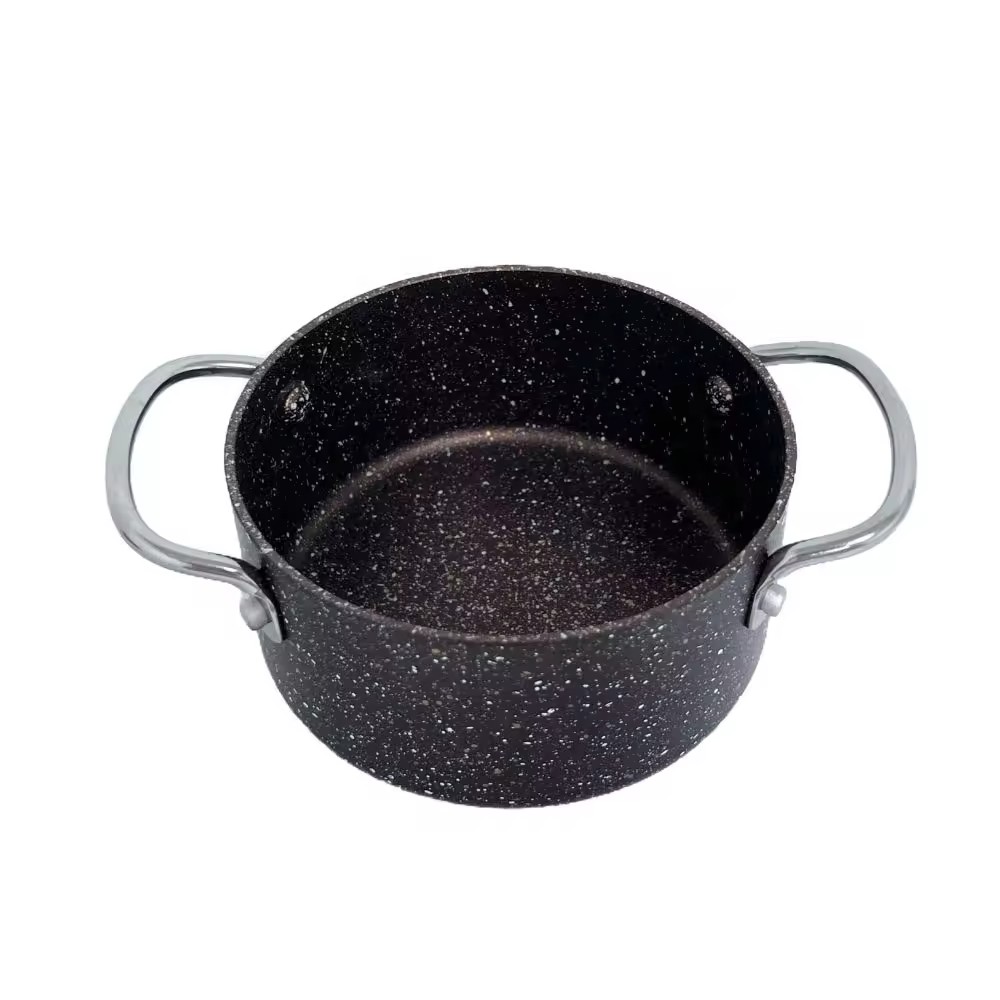 Petits Pots à soupe polyvalents, ensemble d'ustensiles de cuisine, poêle à lait de cuisine en aluminium, casserole antiadhésive à revêtement en granit sans couvercle